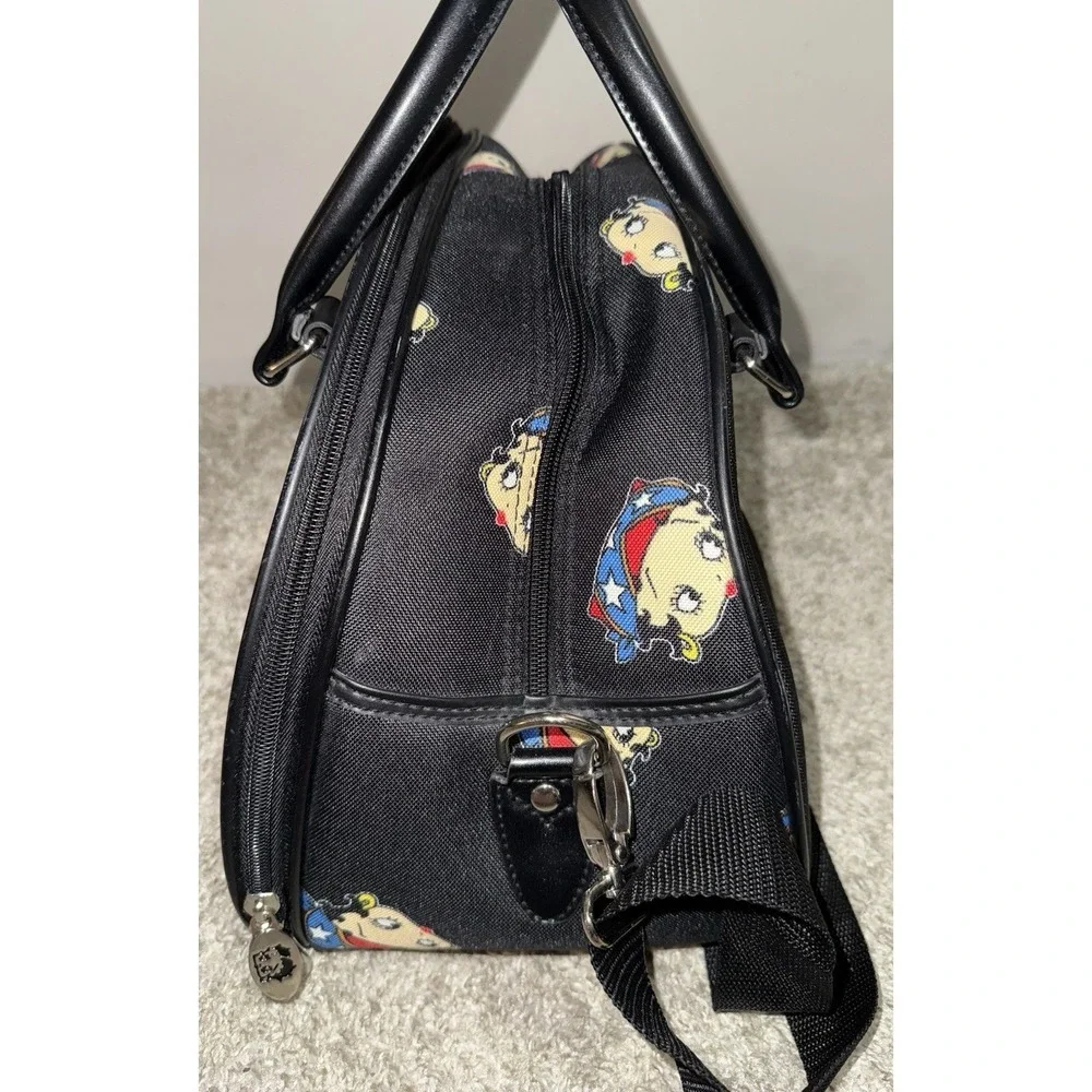Betty Boop EZ Rider Black 2 Compartment Duffle Bag/Tote Bag Purse 18